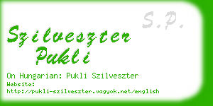 szilveszter pukli business card